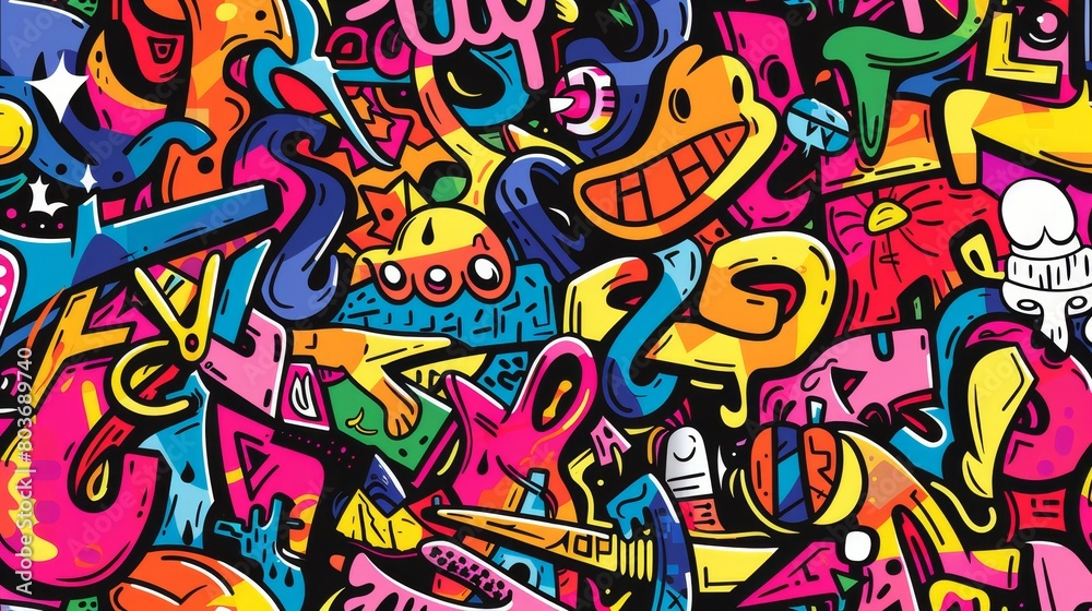 Seamless pattern background of Urban Graffiti Art 