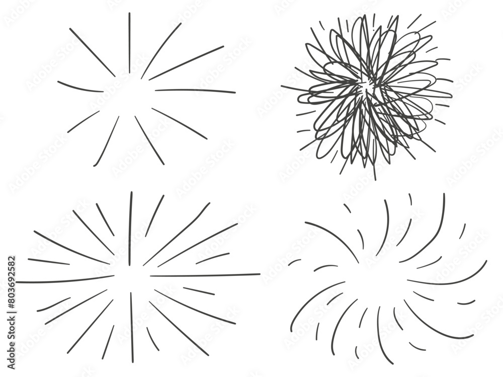 Fototapeta premium Sunburst starburs scribble vector element