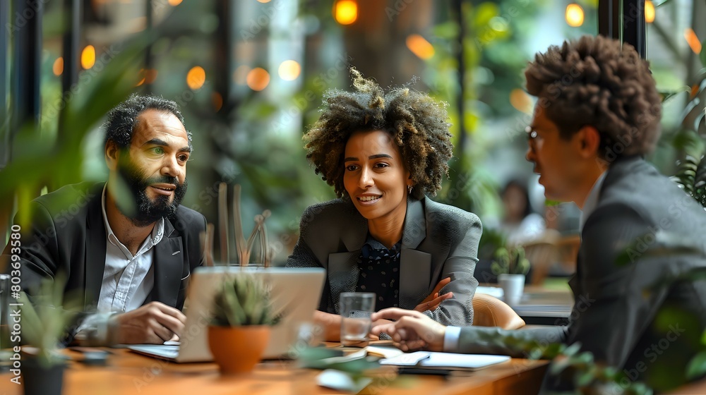 Tranquil Business Collaboration: Productive Discussion in Contemporary Workspace