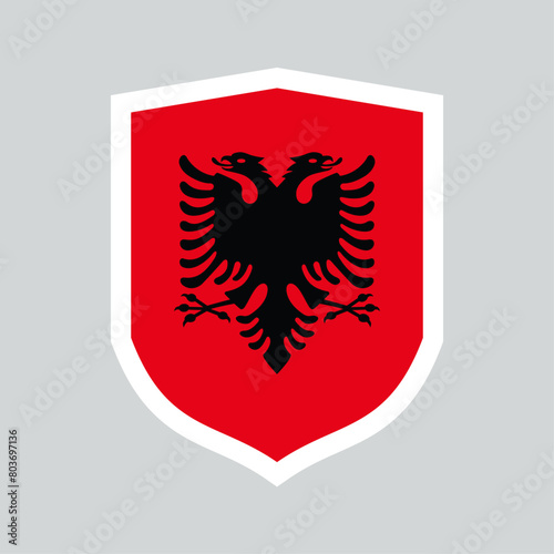 Albania Flag in Shield Shape Icon