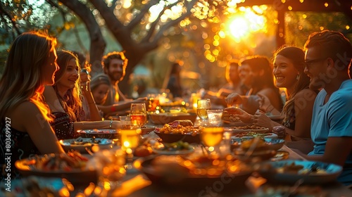 Rustic Outdoor Dining with Friends