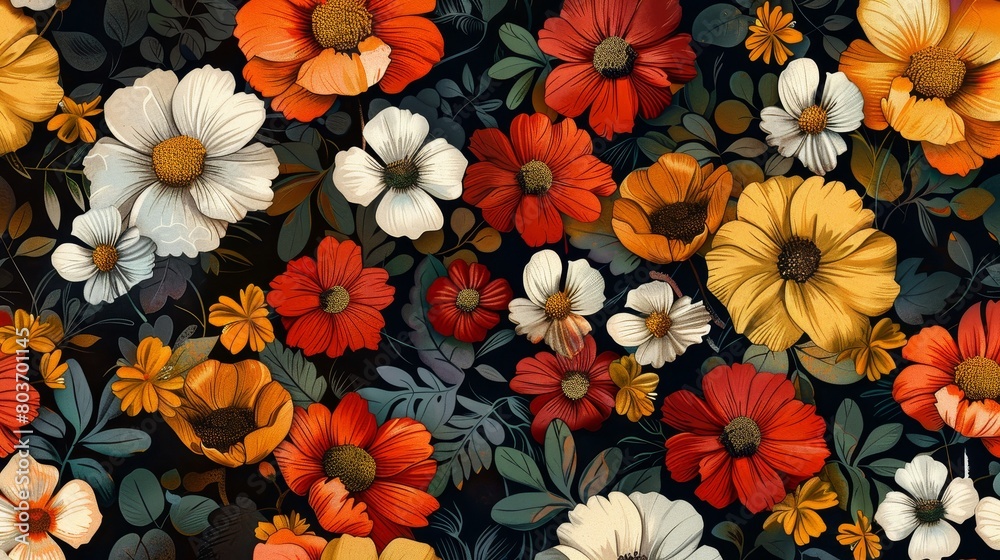 Seamless pattern background of beautiful flowers Seamless pattern background of beautiful flowers