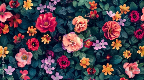 Seamless pattern background of beautiful flowers