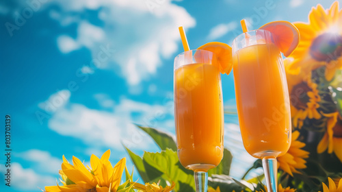 Summer Fresh Orange Juice Background