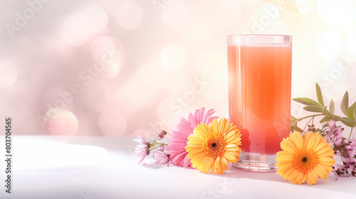 Summer Fresh Pink Grapefruit Juice Background