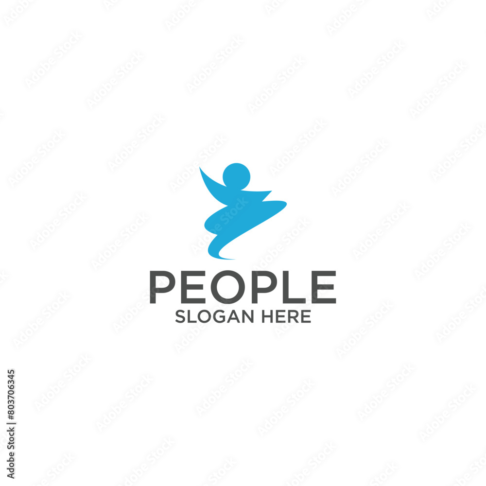 Creative person icon logo. Symbol, partner, group, startup, Abstract vector illustration.