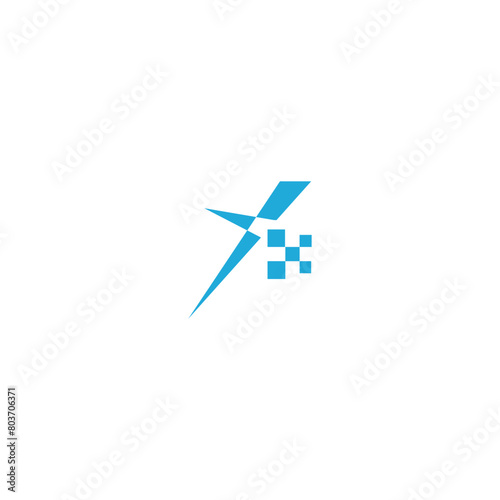 Blue Real Estate Logo Image on White Background. Flat Vector Logo Design Template Elements for Construction Architecture Building Logo.
