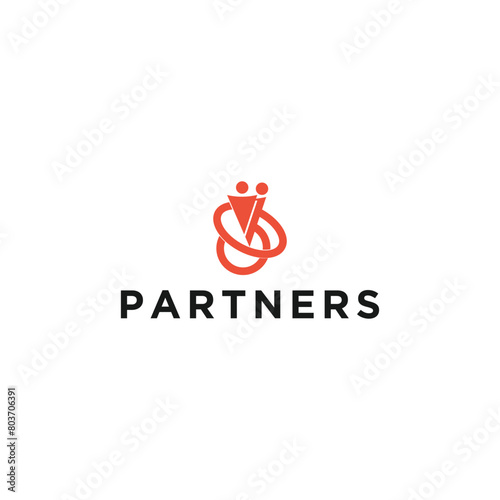 Creative person icon logo. Symbol, partner, group, startup, Abstract vector illustration.