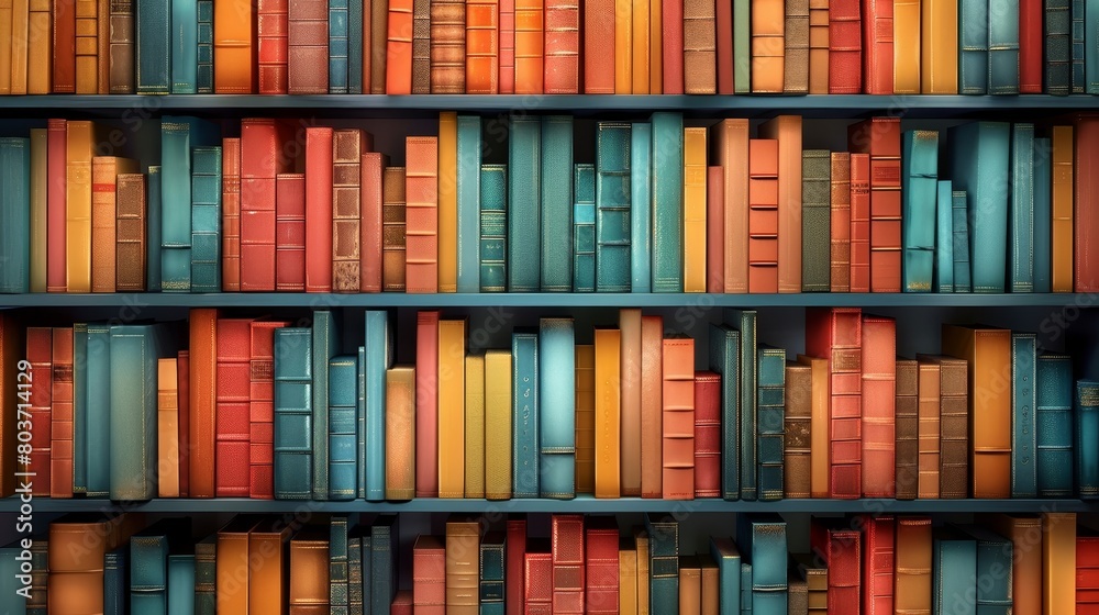Seamless pattern made of colorful books like a bookcase Seamless pattern made of colorful books like a bookcase