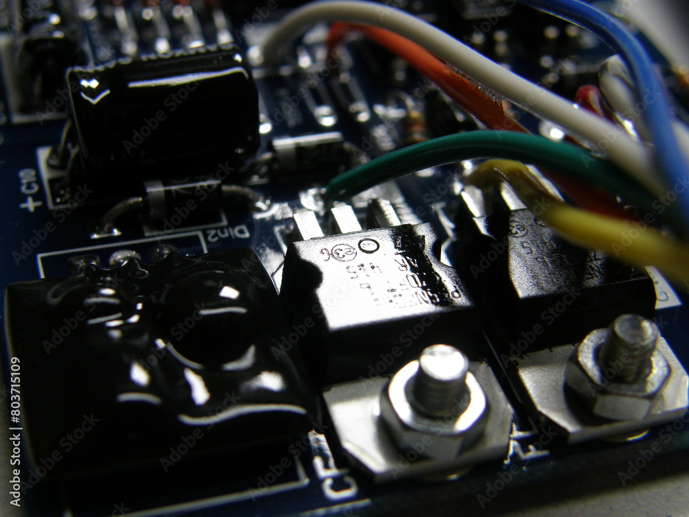 Fototapeta premium components mounted on a circuit board