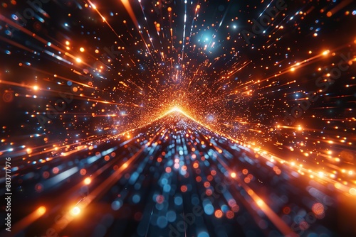 "Bright and Colorful Light Tunnel: Vibrant Hyperspace"