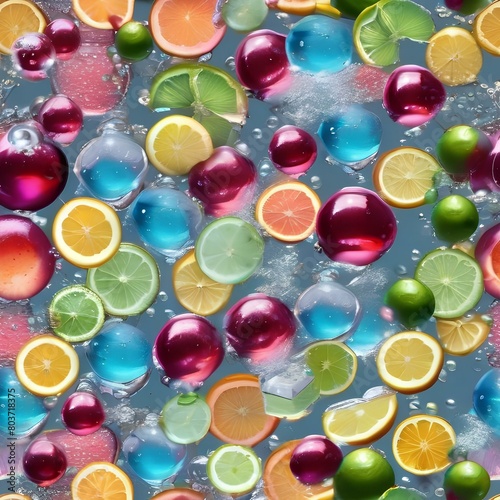 Assortment of sparkling water splashes with bubbles3