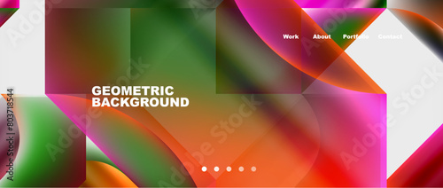 Colorful geometric background featuring circles and squares, inspired by art and macro photography. Displaying vibrant magenta tones in a patterned design