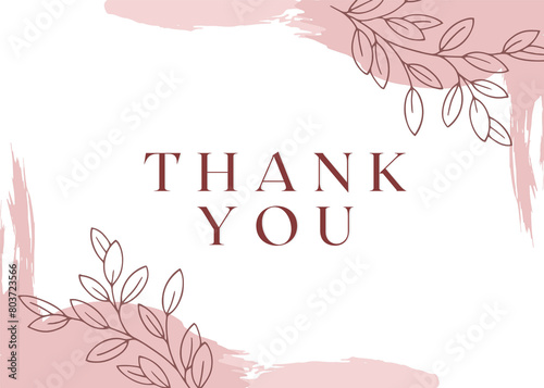 best thank you note cards, digital thanking card  floral abstract design photo