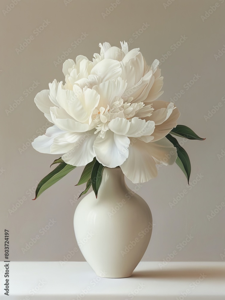 A white flower in a white vase A white flower in a white vase