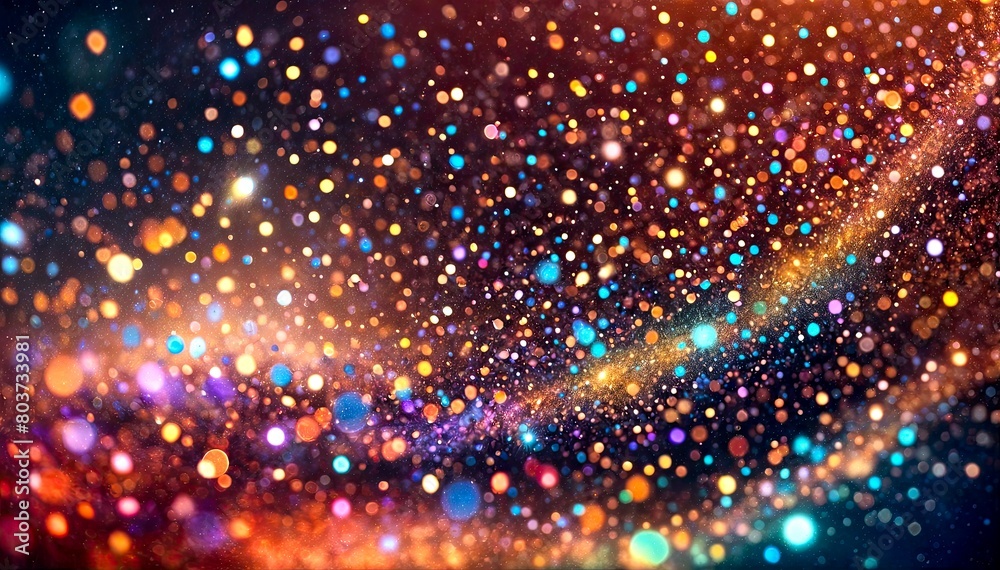 Fototapeta premium Glitter and Sparkles on a Dark Background