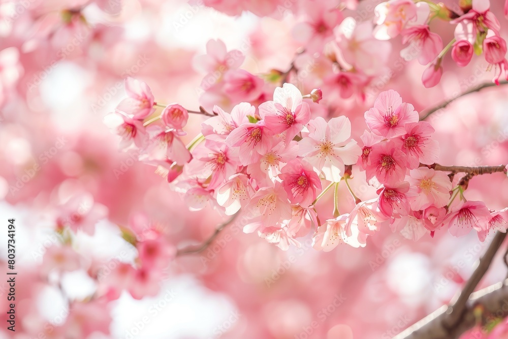 Blooming cherry blossom tree in spring