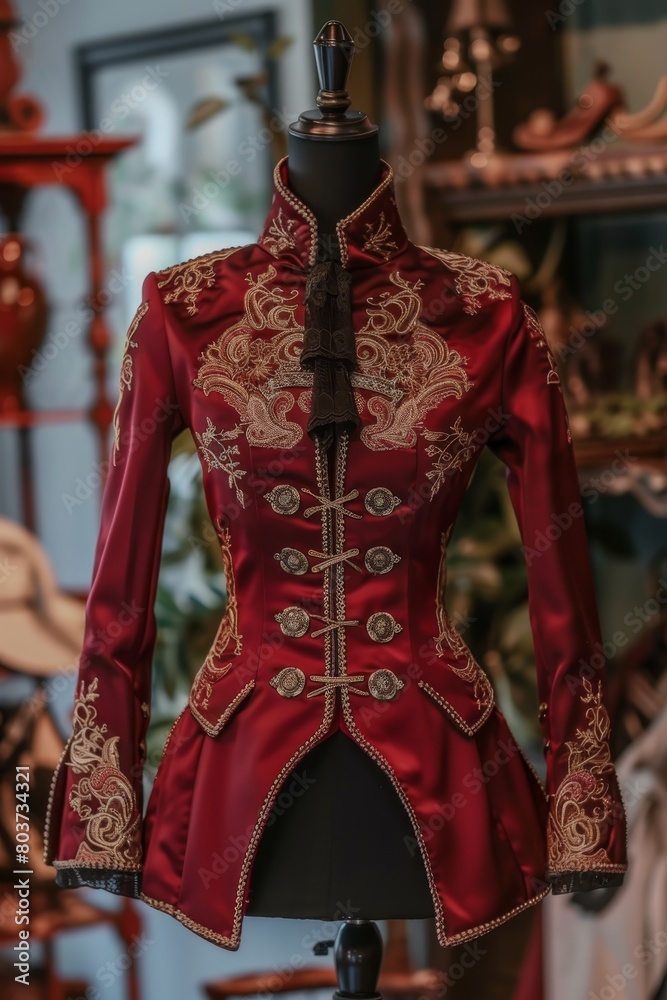 Ornate red and gold embroidered costume jacket Ornate red and gold embroidered costume jacket