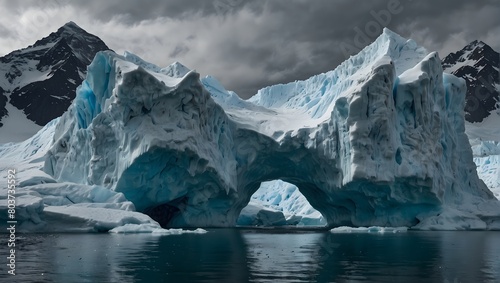 The awe-inspiring beauty and inherent mystery of glaciers in a descriptive passage, evoking their icy majesty and the ancient stories they hold ai_generated