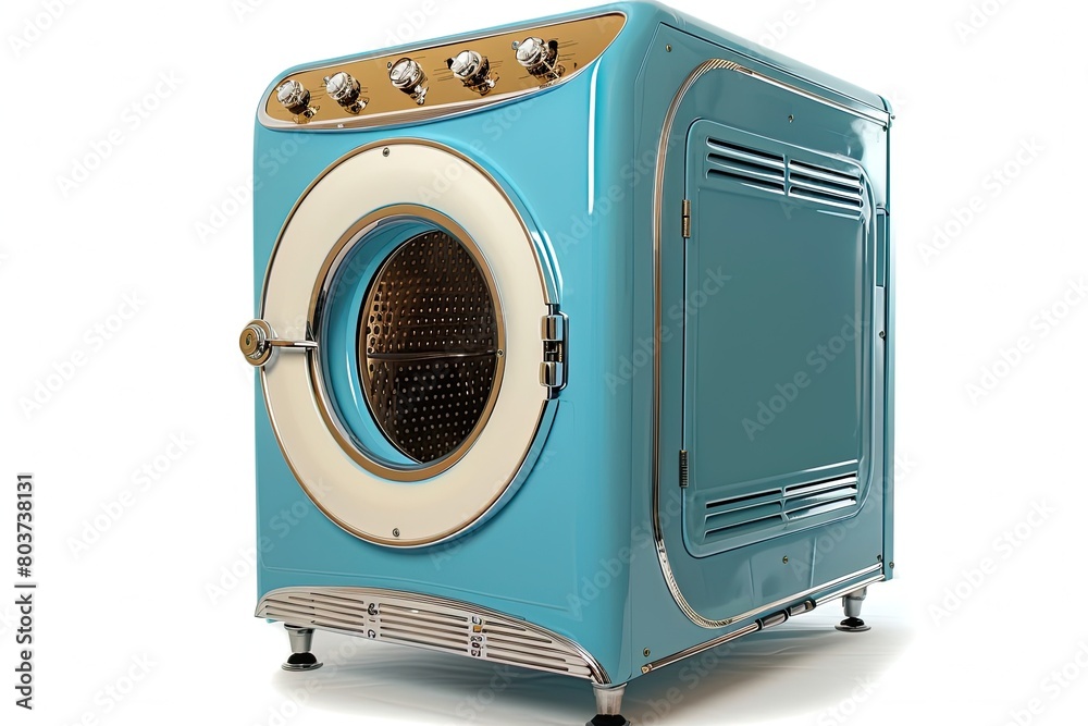 Obraz premium Retro Dryer Isolated on white (292).jpeg, Retro Dryer Isolated on white