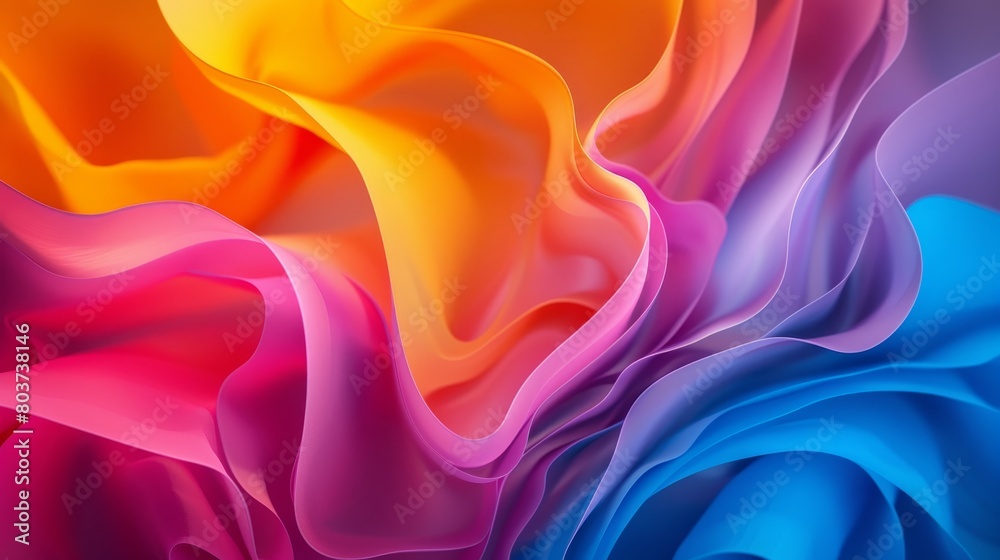 Fototapeta premium Vibrant abstract fabric waves