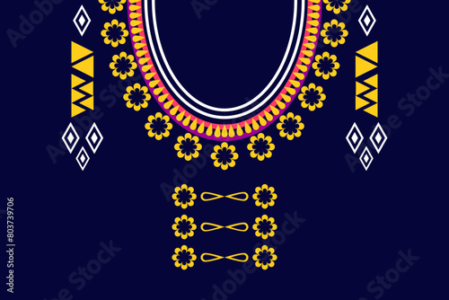 Neckline embroidery traditional style for cloth and fabric