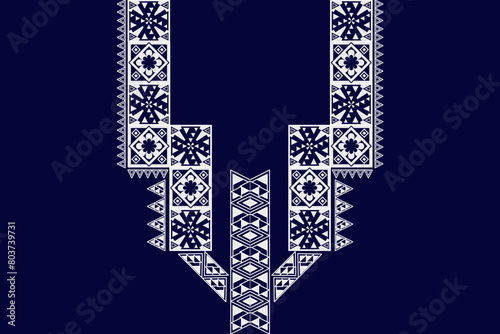 Neckline embroidery traditional style for cloth and fabric