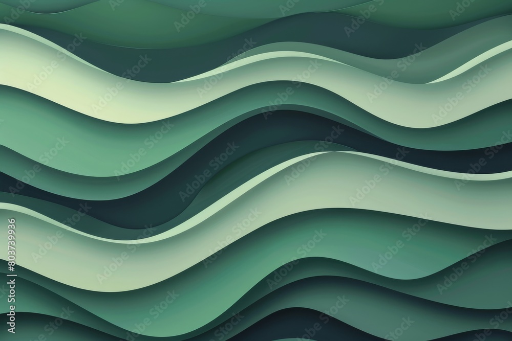 Abstract wavy landscape in shades of green Abstract wavy landscape in shades of green