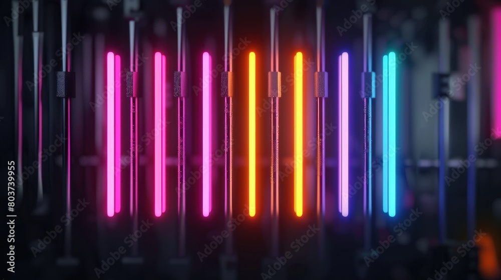 Glowing neon Scanner scanning bar code icon isolated on black background.