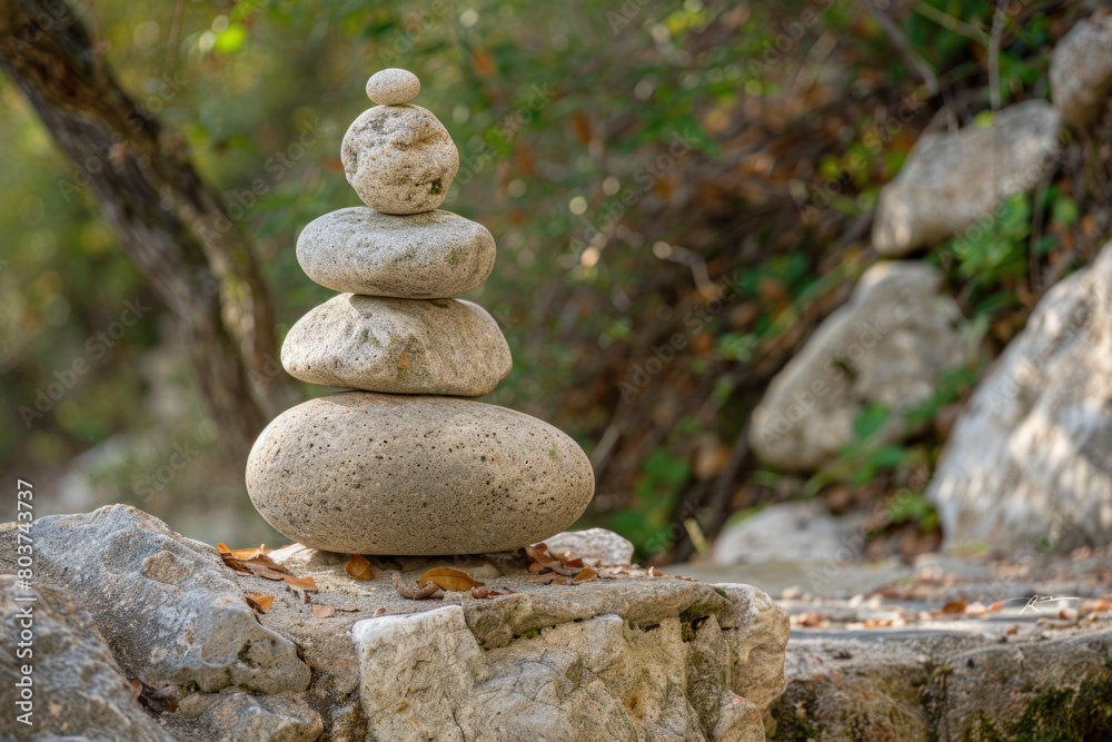 Rocks form a natural altar to tranquility. Rocks form a natural altar to tranquility.