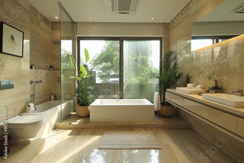 bathroom interior with bathtub