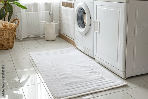  Retro Laundry room rug Isolated on white photo