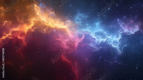 Cosmic Nebula in space   multicolored smoke puff cloud design elements