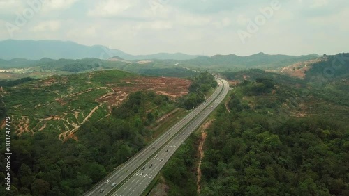 North and South Highway (PLUS) of Peninsular Malaysia aerial view photo