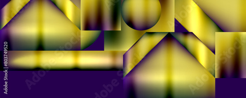 A vibrant purple and yellow geometric pattern on a purple background, featuring triangles and symmetry. The mix of tints and shades creates a bold and eyecatching art piece