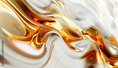 3d render of abstract background with gold and olive liquid.