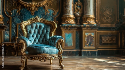 Opulent Antique Armchair with Gilded Frame 
