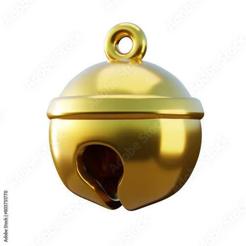 Cat Gold Bell 3D Render