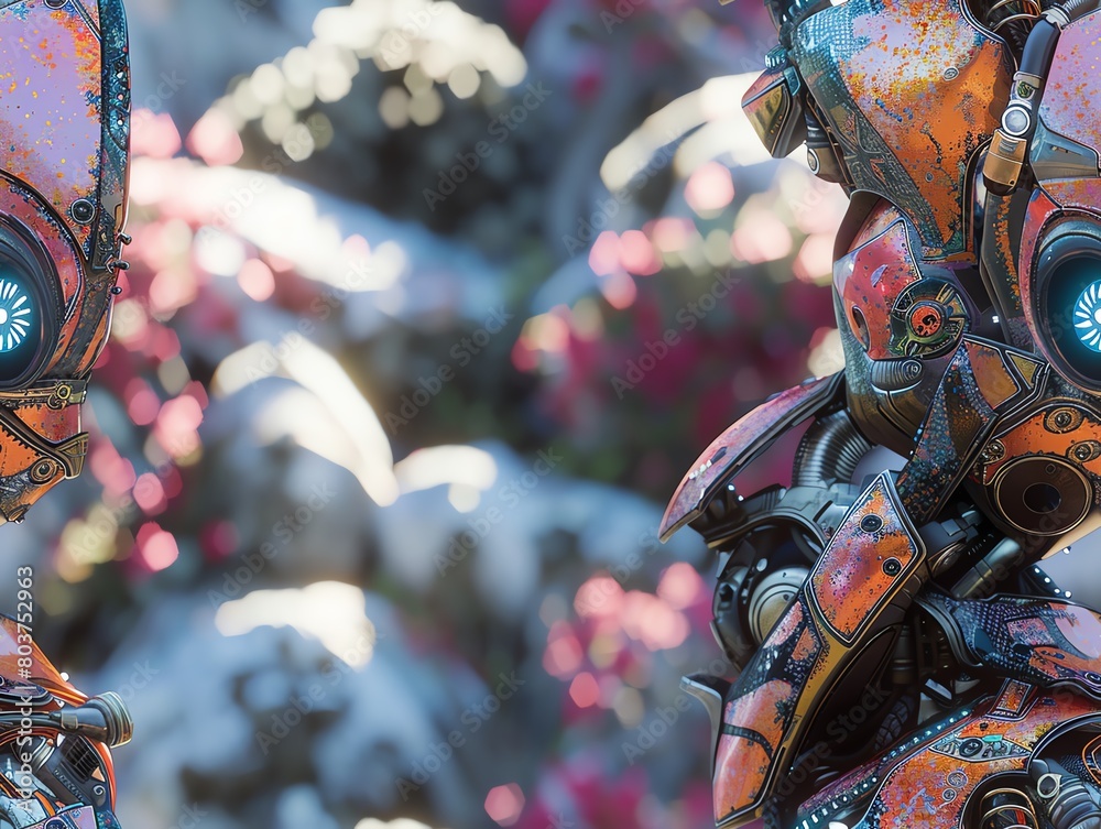 Fototapeta premium Unveil mystical creatures in futuristic armor