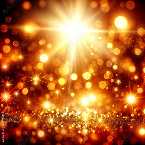 Golden Sparkle Background with Soft Glowing Lights © ROKA Creative