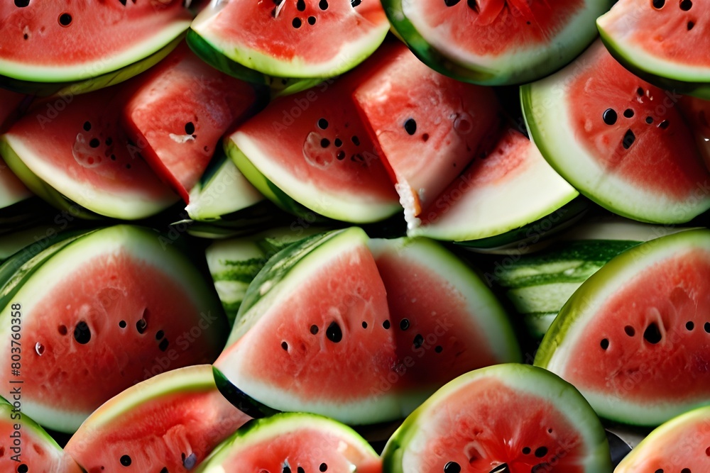 Watermelon slices Generative AI Watermelon slices Generative AI