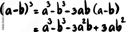 Algebra formulas math handwriting