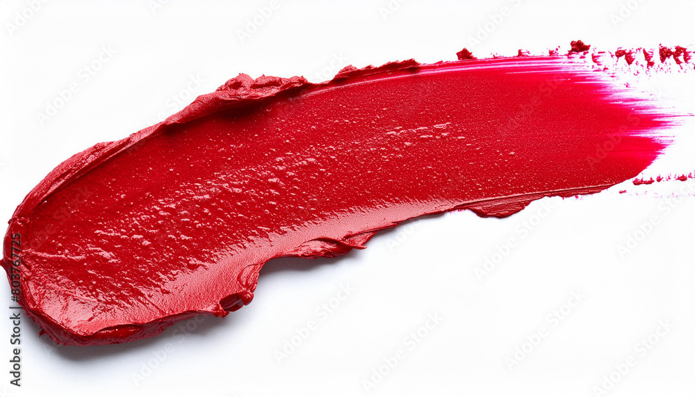 Smudged red lipstick isolated on white background Smudged red lipstick isolated on white background