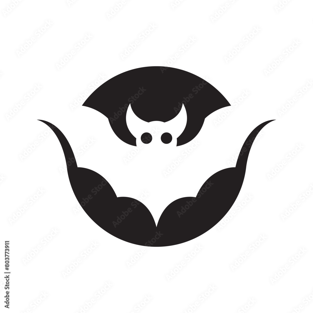 Obraz premium flying bat logo design flapping wings