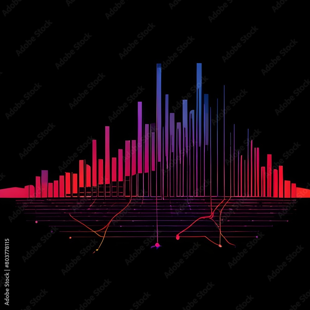 Naklejka premium abstract equalizer background graphs look colorful with a beautiful chart