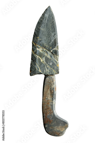 stone knife ancient man png on white background
