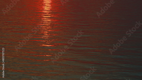 Beautiful Red And Orange Sunset Oversea. Beautiful Red Sunset Over Sea.