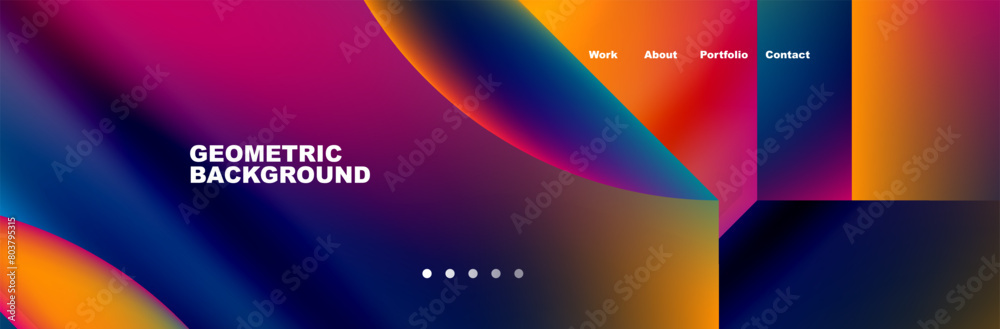 A vibrant geometric background with a rainbow of colors including purple, sky blue, violet, magenta, and electric blue. Perfect for any event or graphic design project
