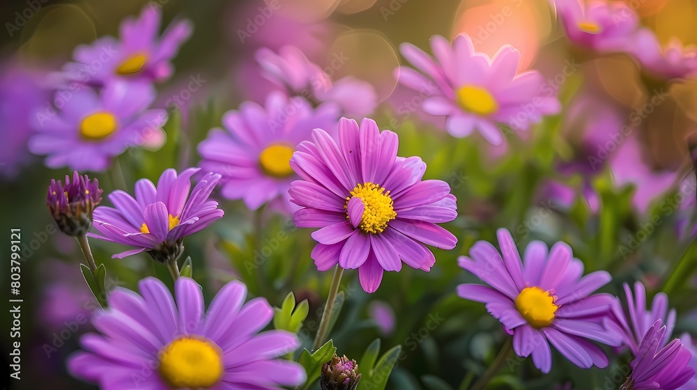 many flowers growing wild outdoors illustration poster background