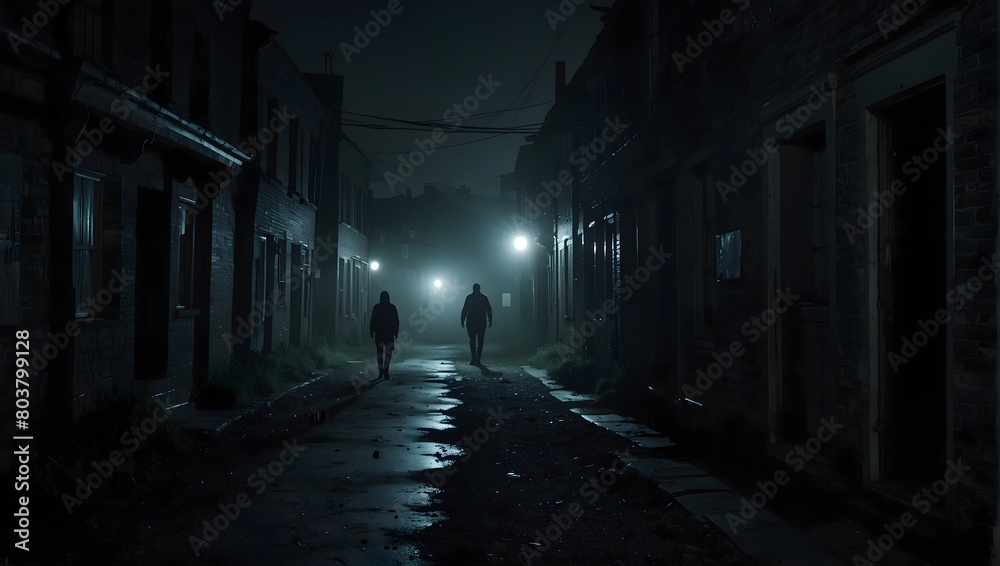 In an isolated town, a sinister force lurks in the shadows, preying on the deepest fears of its inhabitants, as a group of strangers must uncover its chilling origins to survive the night ai_generated